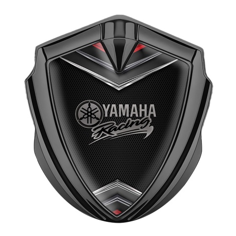Yamaha Racing Domed Emblem Graphite Dark Mesh Chrome Elements