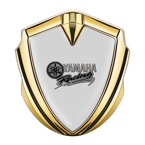 Yamaha Racing Bodyside Emblem Self Adhesive Gold Grey Logo Design