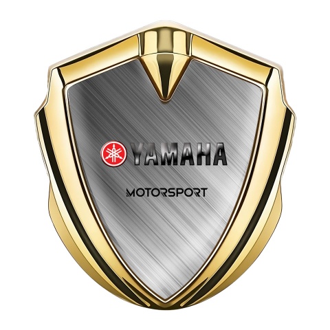 Yamaha Motorsport Emblem Badge Self Adhesive Gold Brushed Metal Design