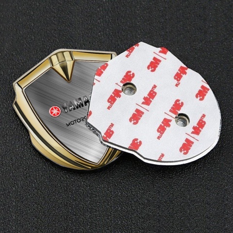 Yamaha Motorsport Emblem Badge Self Adhesive Gold Brushed Metal Design