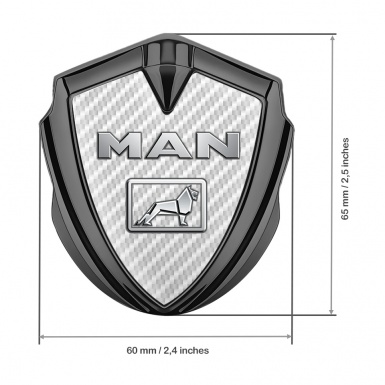 MAN Metal Emblem Self Adhesive Graphite White Carbon Metallic Logo Design