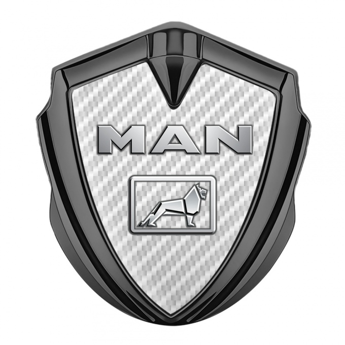 MAN Metal Emblem Self Adhesive Graphite White Carbon Metallic Logo Design