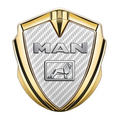 MAN Metal Emblem Self Adhesive Gold White Carbon Metallic Logo Design