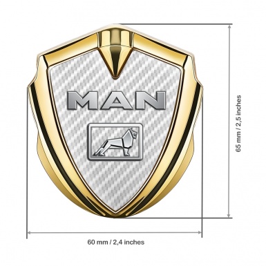 MAN Metal Emblem Self Adhesive Gold White Carbon Metallic Logo Design