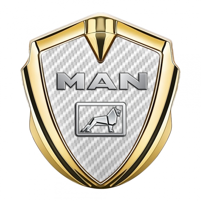 MAN Metal Emblem Self Adhesive Gold White Carbon Metallic Logo Design