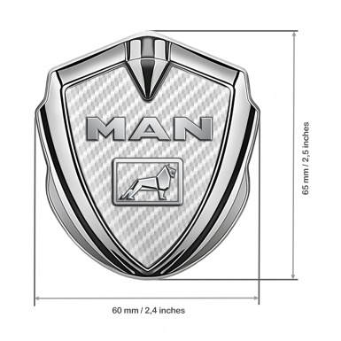 MAN Metal Emblem Self Adhesive Silver White Carbon Metallic Logo Design