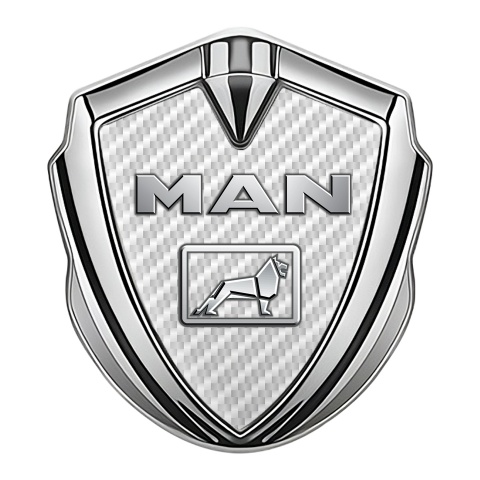 MAN Metal Emblem Self Adhesive Silver White Carbon Metallic Logo Design