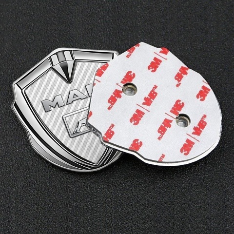 MAN Metal Emblem Self Adhesive Silver White Carbon Metallic Logo Design