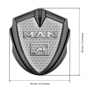 MAN Fender Emblem Badge Graphite Grey Honeycomb Metallic Logo Edition