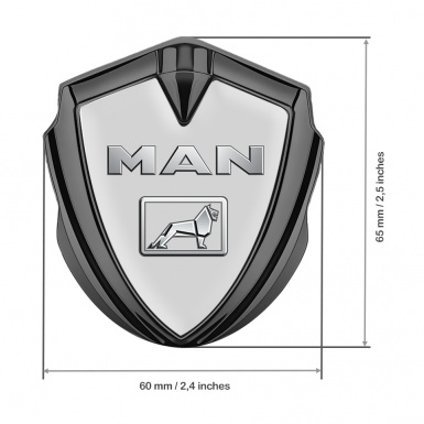 MAN Emblem Trunk Badge Graphite Grey Base Metallic Symbol Edition