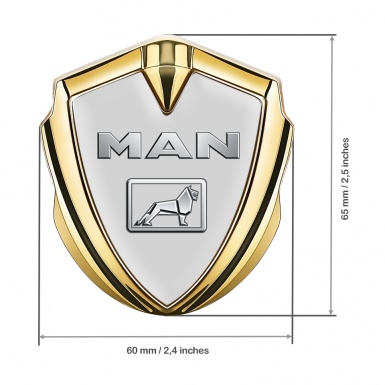 MAN Emblem Trunk Badge Gold Grey Base Metallic Symbol Edition