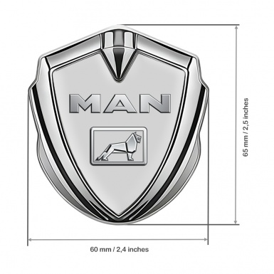 MAN Emblem Trunk Badge Silver Grey Base Metallic Symbol Edition