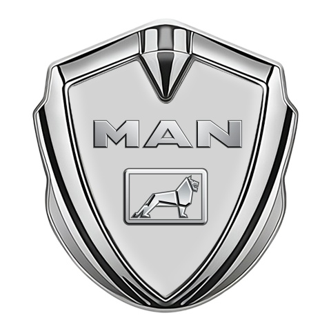 MAN Emblem Trunk Badge Silver Grey Base Metallic Symbol Edition