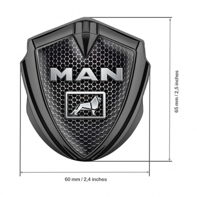 MAN Emblem Badge Graphite Perforated Grate Metallic Logo Edition