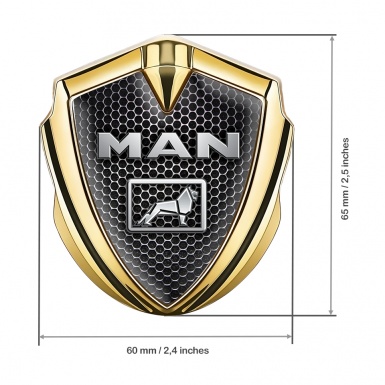 MAN Emblem Badge Gold Perforated Grate Metallic Logo Edition