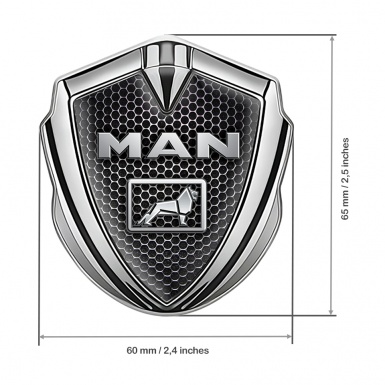 MAN Emblem Badge Silver Perforated Grate Metallic Logo Edition