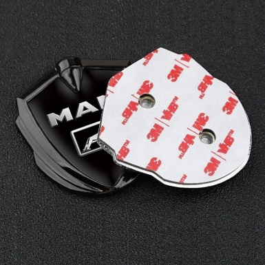 MAN Bodyside Emblem Self Adhesive Graphite Black Base Metallic Motif