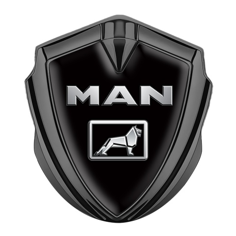 MAN Bodyside Emblem Self Adhesive Graphite Black Base Metallic Motif