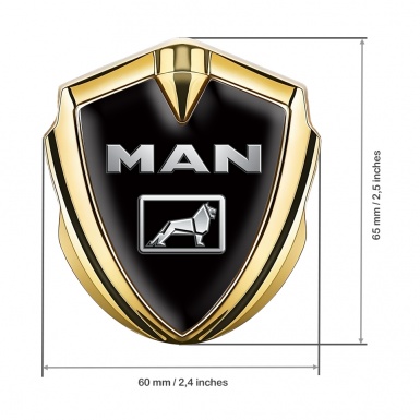 MAN Bodyside Emblem Self Adhesive Gold Black Base Metallic Motif