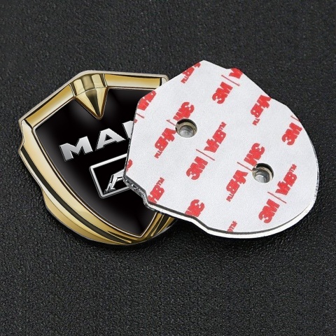 MAN Bodyside Emblem Self Adhesive Gold Black Base Metallic Motif