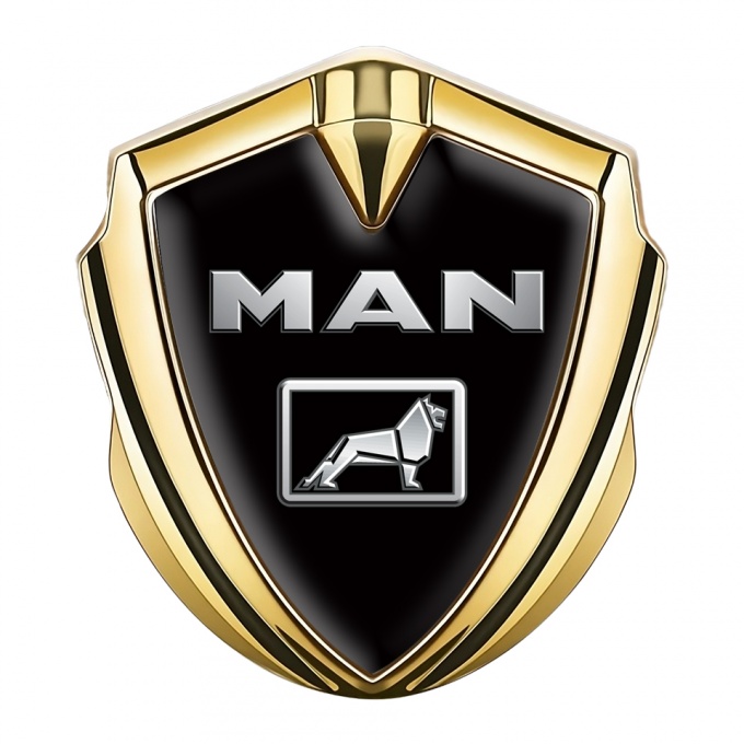 MAN Bodyside Emblem Self Adhesive Gold Black Base Metallic Motif