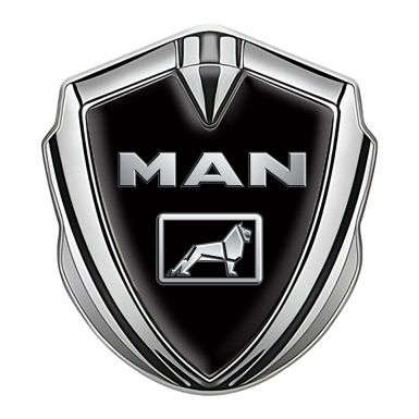 MAN Bodyside Emblem Self Adhesive Silver Black Base Metallic Motif