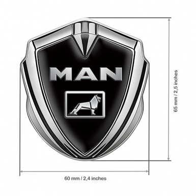 MAN Bodyside Emblem Self Adhesive Silver Black Base Metallic Motif