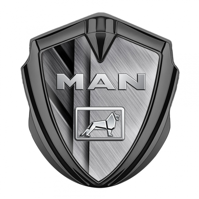 MAN Metal Domed Emblem Graphite Brushed Metal Panels Chromatic Logo