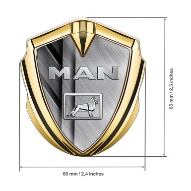 MAN Metal Domed Emblem Gold Brushed Metal Panels Chromatic Logo