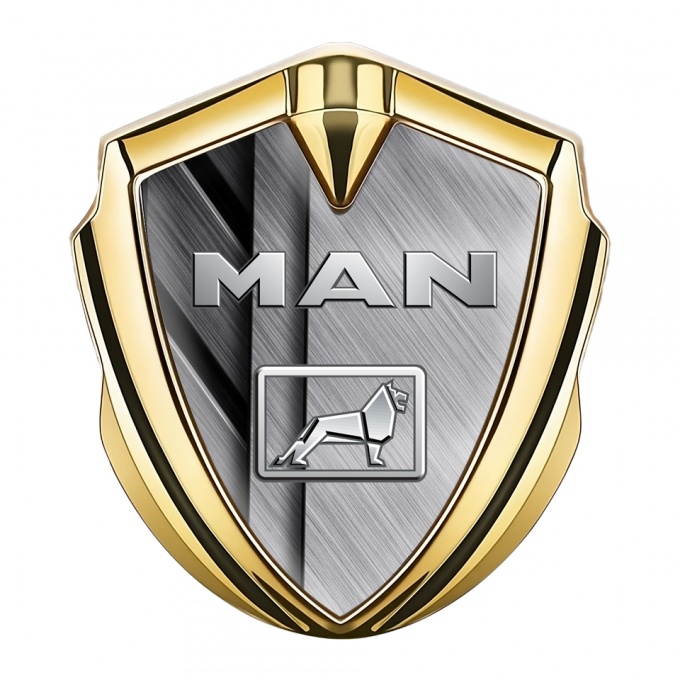 MAN Metal Domed Emblem Gold Brushed Metal Panels Chromatic Logo