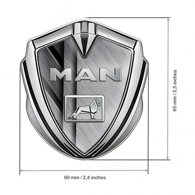 MAN Metal Domed Emblem Silver Brushed Metal Panels Chromatic Logo