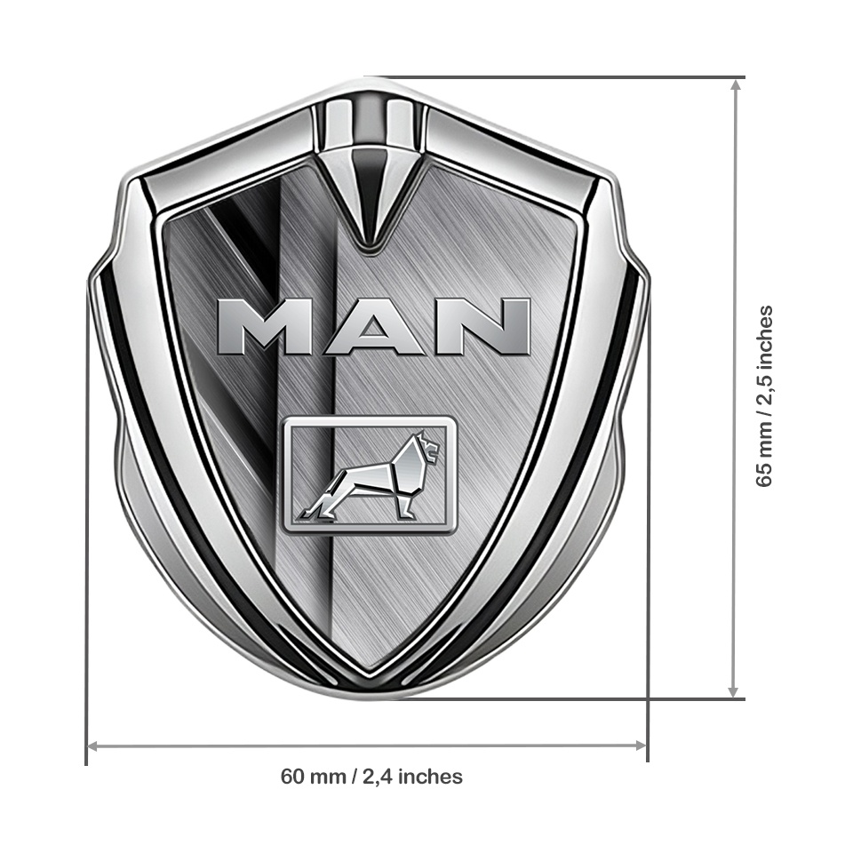 MAN Metal Domed Emblem Silver Brushed Metal Panels Chromatic Logo ...