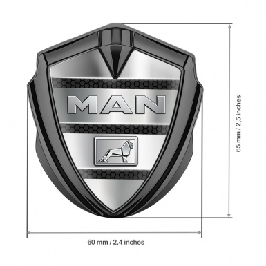 MAN Badge Self Adhesive Graphite Chromatic Logo Dark Hex Metallic Edition