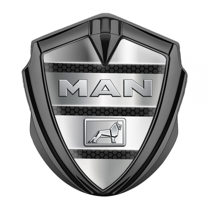 MAN Badge Self Adhesive Graphite Chromatic Logo Dark Hex Metallic Edition