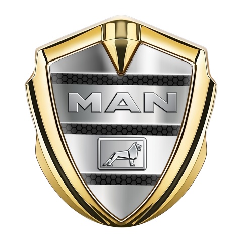 MAN Badge Self Adhesive Gold Chromatic Logo Dark Hex Metallic Edition