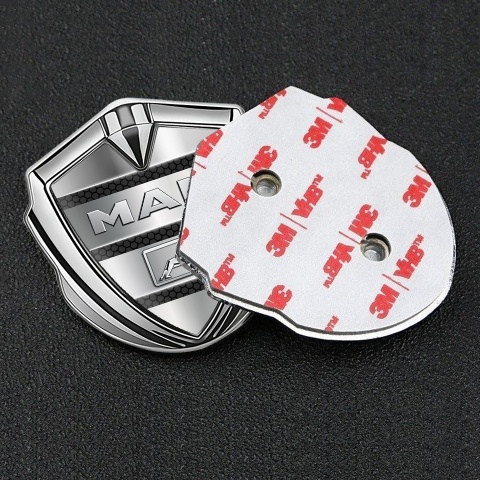 MAN Badge Self Adhesive Silver Chromatic Logo Dark Hex Metallic Edition