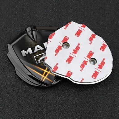 MAN Emblem Badge Graphite Orange Honeycomb Metallic Lion Edition