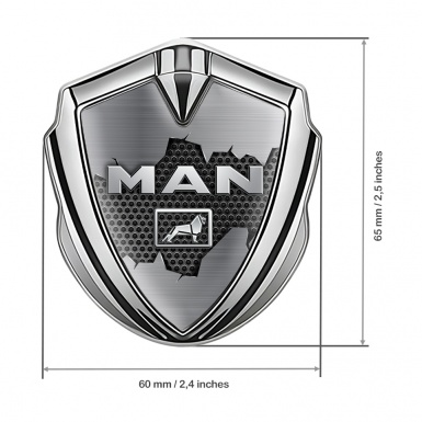 MAN Emblem Ornament Silver Dark Hex Fractured Metal Edition
