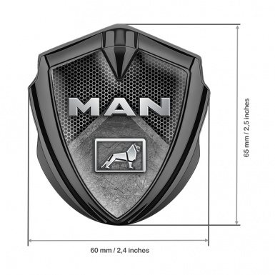 MAN Bodyside Emblem Self Adhesive Graphite Dark Hex Stone Texture Design