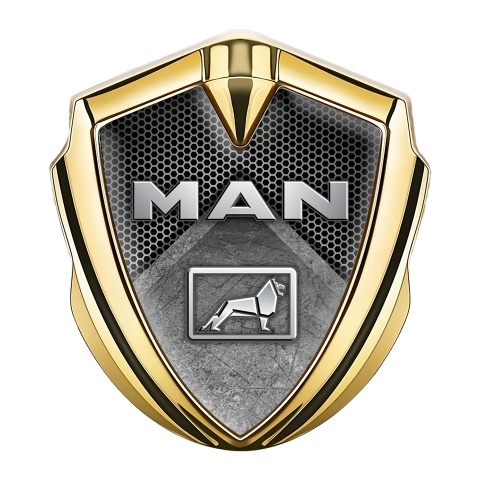 MAN Bodyside Emblem Self Adhesive Gold Dark Hex Stone Texture Design