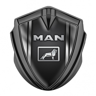 MAN Badge Self Adhesive Graphite Polished Frame Metallic Logo Motif