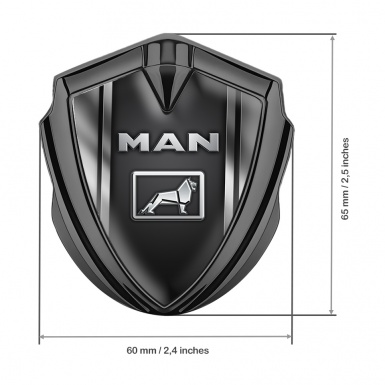 MAN Badge Self Adhesive Graphite Polished Frame Metallic Logo Motif