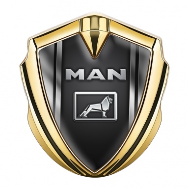 MAN Badge Self Adhesive Gold Polished Frame Metallic Logo Motif