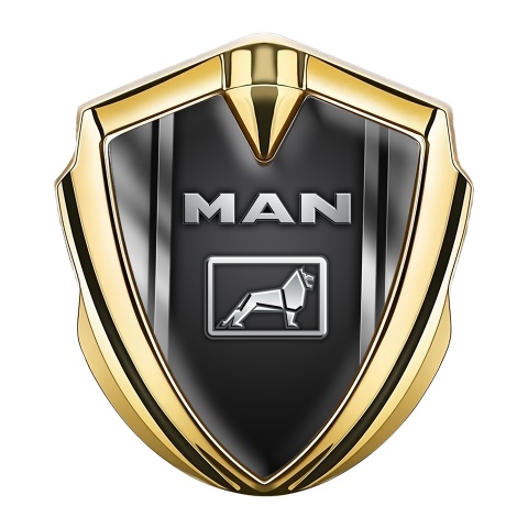 MAN Badge Self Adhesive Gold Polished Frame Metallic Logo Motif