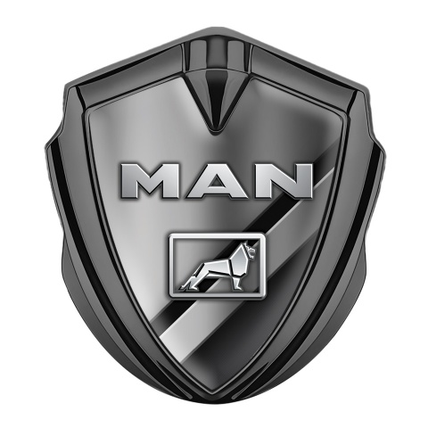 MAN Emblem Badge Self Adhesive Graphite Polished Surface Metallic Logo