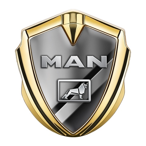 MAN Emblem Badge Self Adhesive Gold Polished Surface Metallic Logo
