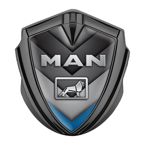 MAN Emblem Fender Badge Graphite Blue Fragment Arrows Metallic Logo