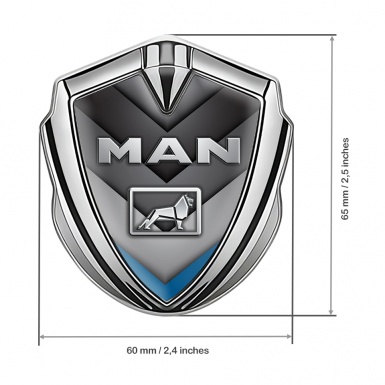 MAN Emblem Fender Badge Silver Blue Fragment Arrows Metallic Logo