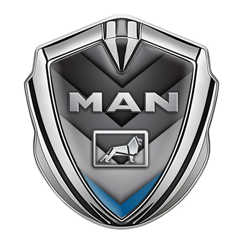 MAN Emblem Fender Badge Silver Blue Fragment Arrows Metallic Logo