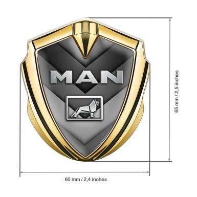 MAN Metal Emblem Self Adhesive Gold Grey Elements Metallic Lion